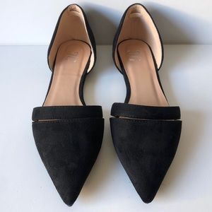 JG Black Suede Pointed Flats 8.5